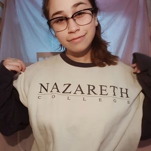 A Nazareth college sweatshirt